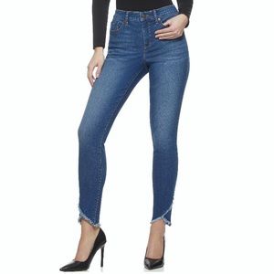 Sofia Vergara Rosa High Waisted Frayed Tulip Hem Curvy Skinny Jeans